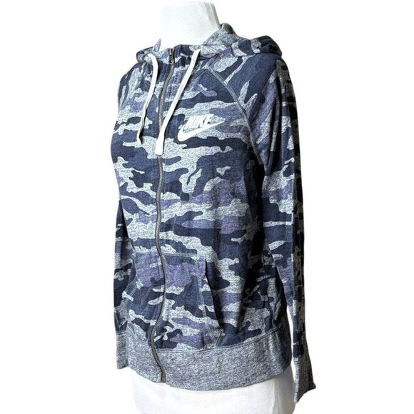 Nike Blue Gray Camo Zip Front Shirt Jacket Size Medium - Picture 4 of 6